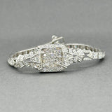 Estate 14K W Gold 2.19ctw Diamond Cluster Bracelet