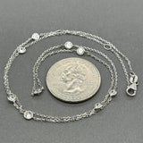 Estate 14K W Gold 1.10ctw I-J/SI1-2 Diamond By The Yard Necklace