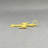Estate 14K Y Gold Filigree 30.6mm Cross Pendant