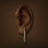 Estate 14K Y Gold Ribbed Hoop Earrings