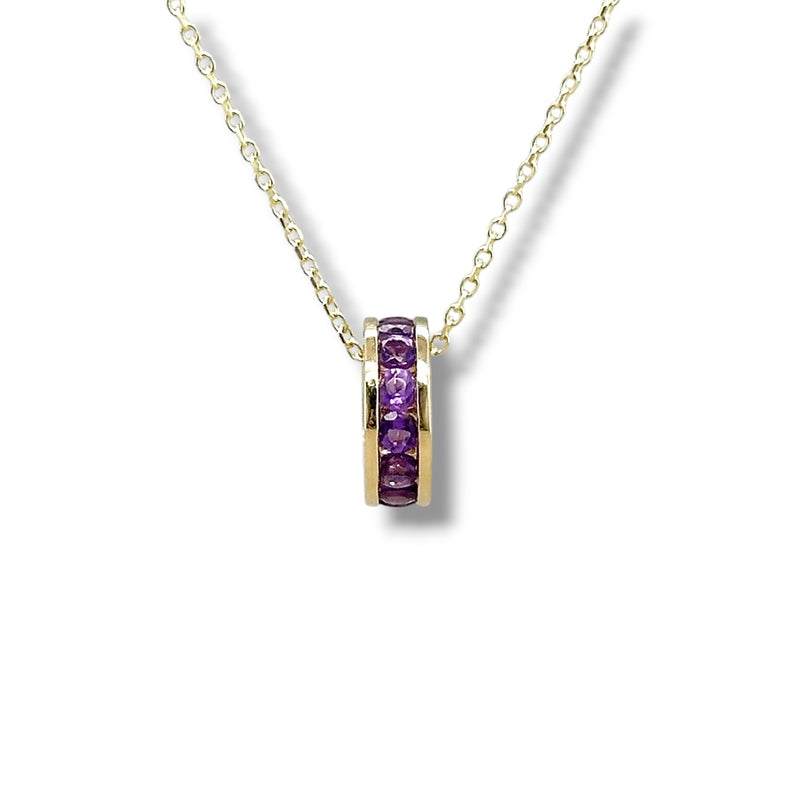 14K Y Gold 0.39ctw Amethyst Rondell Pendant