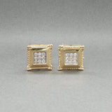 Estate 14K Y Gold 0.28ctw Diamond Square Earrings