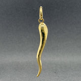 Estate 14K Y Gold 51mm Italian Horn Pendant