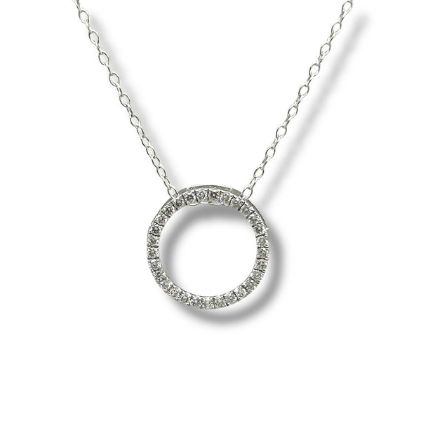 SS 0.25ct F-G/VS2 Lab Created Diamond Circle Pendant