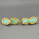 Estate 18K Y Gold 8.48ctw Turquoise Persian “Ya Ali Haider” Cufflinks