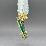 Estate 18K Y Gold 172.30ctw Agate & Aquamarine & 0.33ctw Diamond Necklace