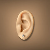 Estate 14K W Gold 5mm Ball Earrings