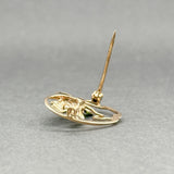Estate Antique 10K Y Gold Seed Pearl & Enamel Clover Pin