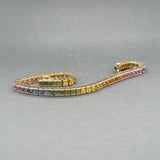 Estate 14K Y Gold 6.93ctw Multicolor Sapphire Bracelet