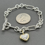 Estate David Yurman SS 18 Heart Cable Collectibles Bracelet