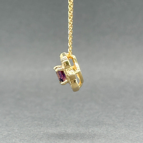 Estate 14K Y Gold 0.46ct Amethyst Flower Pendant