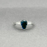 Estate 14K W Gold 1.31ct Sapphire & 0.18ctw Diamond Ring