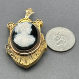 Estate Victorian 14K Y Gold Cameo 25.17ct Onyx Pin/Pendant