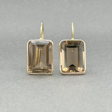 Estate 14K Y Gold 15.44ctw Smoky Quartz Drop Earrings