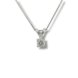 SS 0.50ct F-G/VS2 Lab Created Solitaire Diamond Pendant with 18"Box Chain