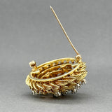 Estate 18K Y Gold 0.40cttw G-H/SI1-2 Diamond Floral Brooch