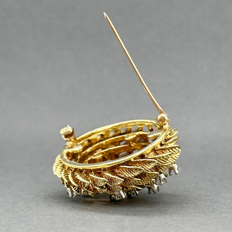 Estate 18K Y Gold 0.40cttw G-H/SI1-2 Diamond Floral Brooch