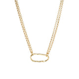 YGP Sterling 18" Double Rolo Chain with Open Oval Necklace