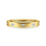 14K Y Gold 0.17ctw 5 Stone Burnish Set Marquise Diamond Cigar Band
