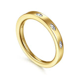 14K Y Gold 0.17ctw 5 Stone Burnish Set Marquise Diamond Cigar Band