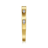 14K Y Gold 0.17ctw 5 Stone Burnish Set Marquise Diamond Cigar Band