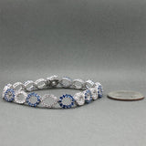 Estate 14K W Gold 3.43ctw Sapphire & 2.17ctw Diamond Bracelet