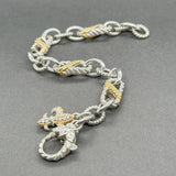 Estate Judith Ripka SS CZ Fleur De Lis Charm Bracelet