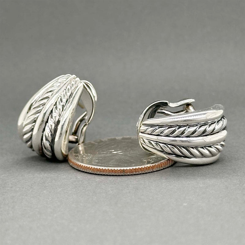 Estate David Yurman SS 18 Thoroughbred Shrimp Earrings