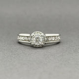Estate 14K W Gold 0.96ctw H/I1-2 Diamond Eng. Ring