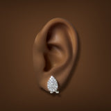 Estate 14K W Gold 0.98ctw Diamond Pear Earrings