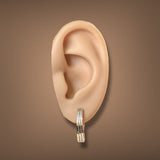 Estate 14K Tricolor Gold J Hoop Earrings