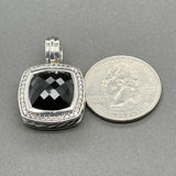 Estate David Yurman SS Onyx & Diamond Albion Enhancer Pendant