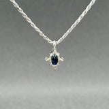 Estate 14K W Gold 0.63ct Sapphire & 0.03ctw Diamond Pendant