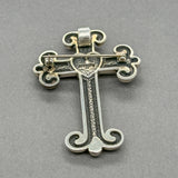 Estate SS 14 Heart Cross Pin/Pendant
