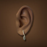 Estate 14K Y Gold 0.06ctw I/SI2 Diamond Feather Earrings