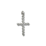 14K W Gold 0.30ctw G/I1 Shared Prong Diamond Cross
