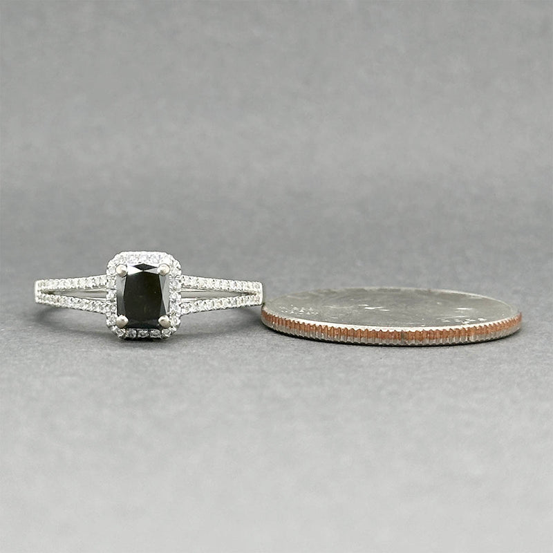 Estate 14K W Gold 1.01ctw Diamond Eng. Ring GIA