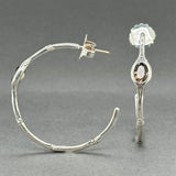 Estate John Hardy SS 1.56ctw Quartz Batu Bamboo Hoop Earrings