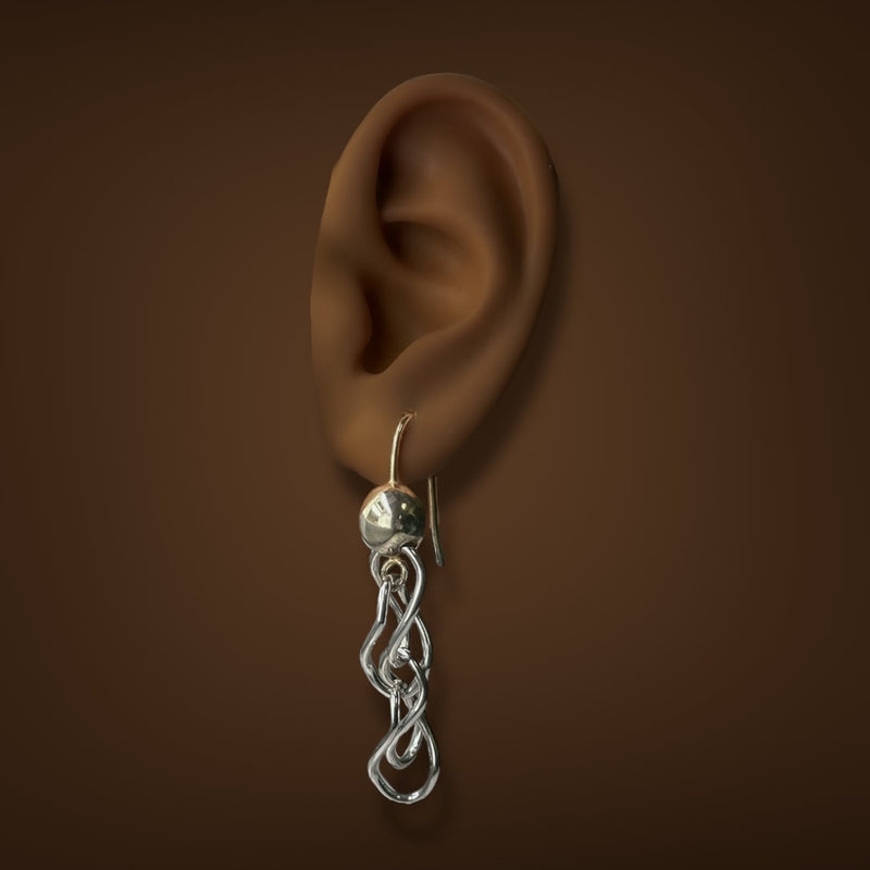 Estate SS “Devorah” Mobius Loop Dangle Earrings