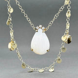 Estate YGP White Acrylic, Tourmaline, & CZ Double Necklace Set