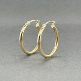 Estate 14K Y Gold 21.1mm Hoop Earrings