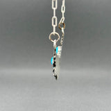 Estate SS Turquoise Crescent Necklace