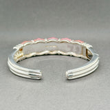 Estate Judith Ripka SS 22.24ctw Jadeite Cuff Bracelet