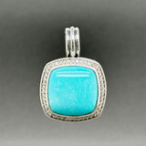 Estate David Yurman SS Turquoise & Diamond Albion Enhancer Pendant