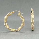 Estate 14K Y Gold 27.7mm Twisted Hoop Earrings