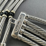 Estate David Yurman SS 14 Onyx 5 Strand Necklace