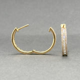 Estate 14K Y Gold 0.90ctw F-H/VS2-SI2 Diamond Hoop Earrings