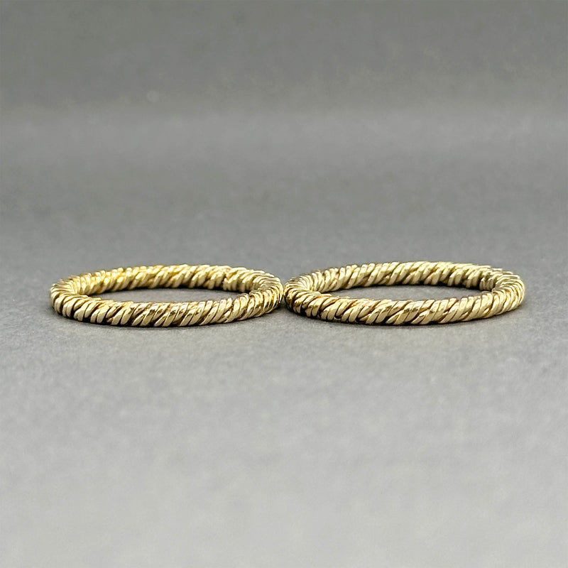 Estate 18K Y Gold set of 2 Twisted Rings