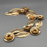 Estate 14K Y Gold 9.52ctw Citrine Leaf Necklace