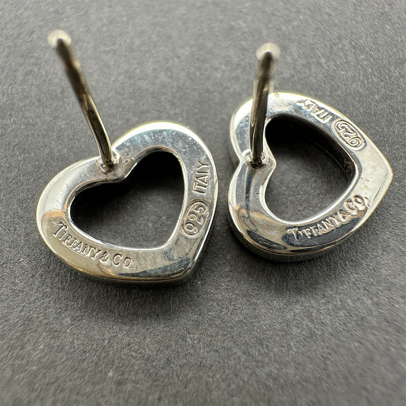 Estate Tiffany & Co. SS Heart Stud Earrings